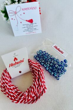 Concept HuBuTU HEDİYELİK 1O METRE MARTENİÇKA İPİ VE 50 ADET BONCUKLU BİLEKLİK YAPIM SETİ