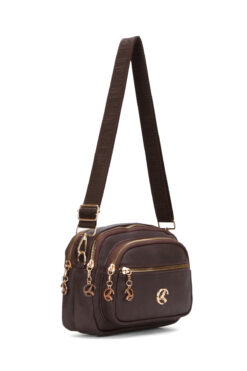 Adelina Bags Kadın Çapraz Askılı Günlük Acı Kahve Omuz Çantası