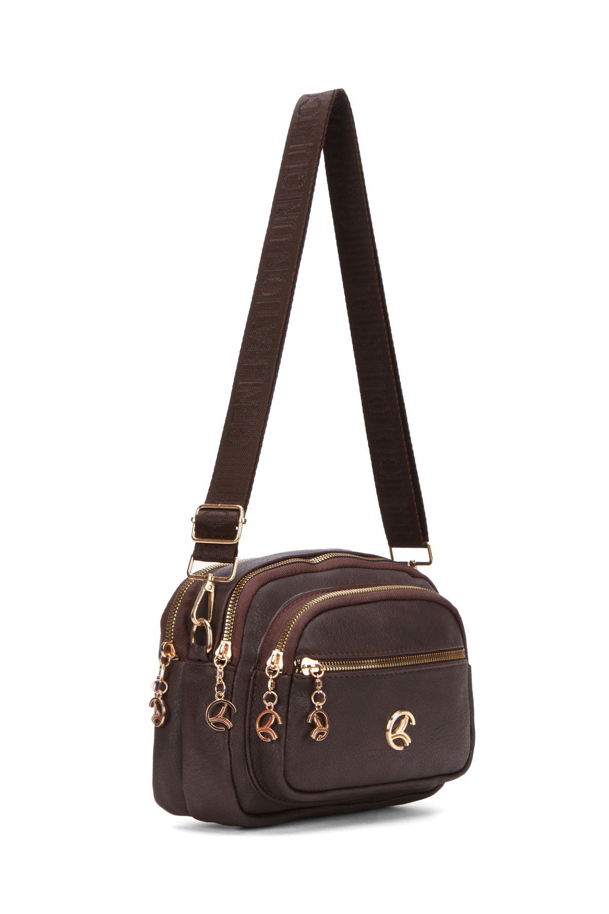 Adelina Bags Kadın Çapraz Askılı Günlük Acı Kahve Omuz Çantası