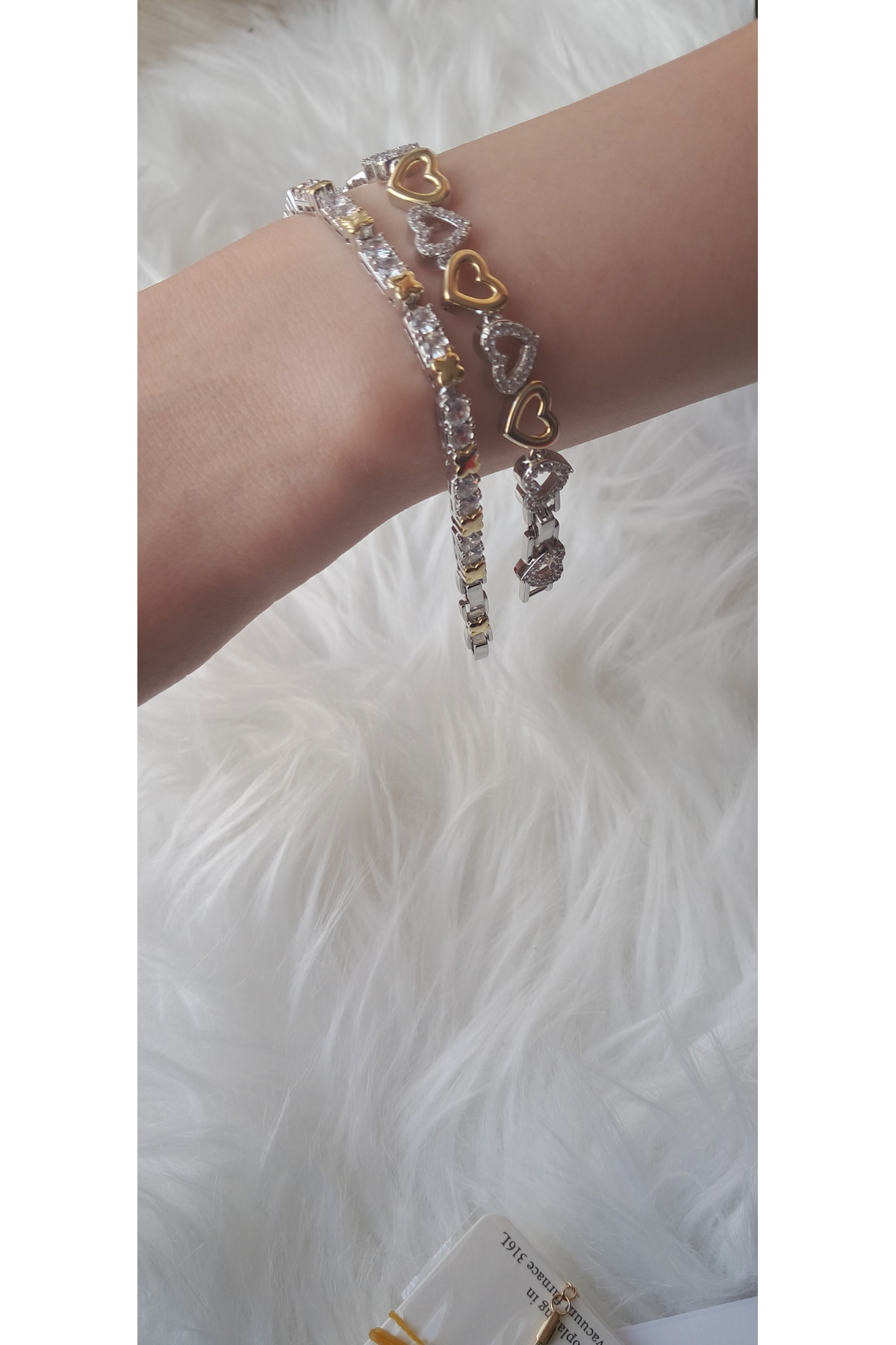 stainles steel ZİRKON TAŞLI VİP KALPLİ BİLEKLİK - Görsel 3