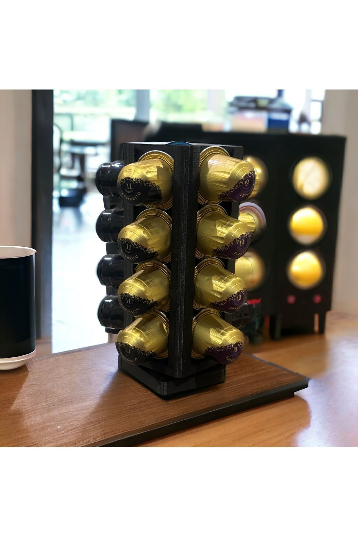 BYK DESIGN NESPRESSO VE STARBUCK UYUMLU KAPSÜL KAHVE TUTUCU - HAREKETLİ DÖNEBİLEN KAPSÜL KAHVE STANDI - Görsel 3