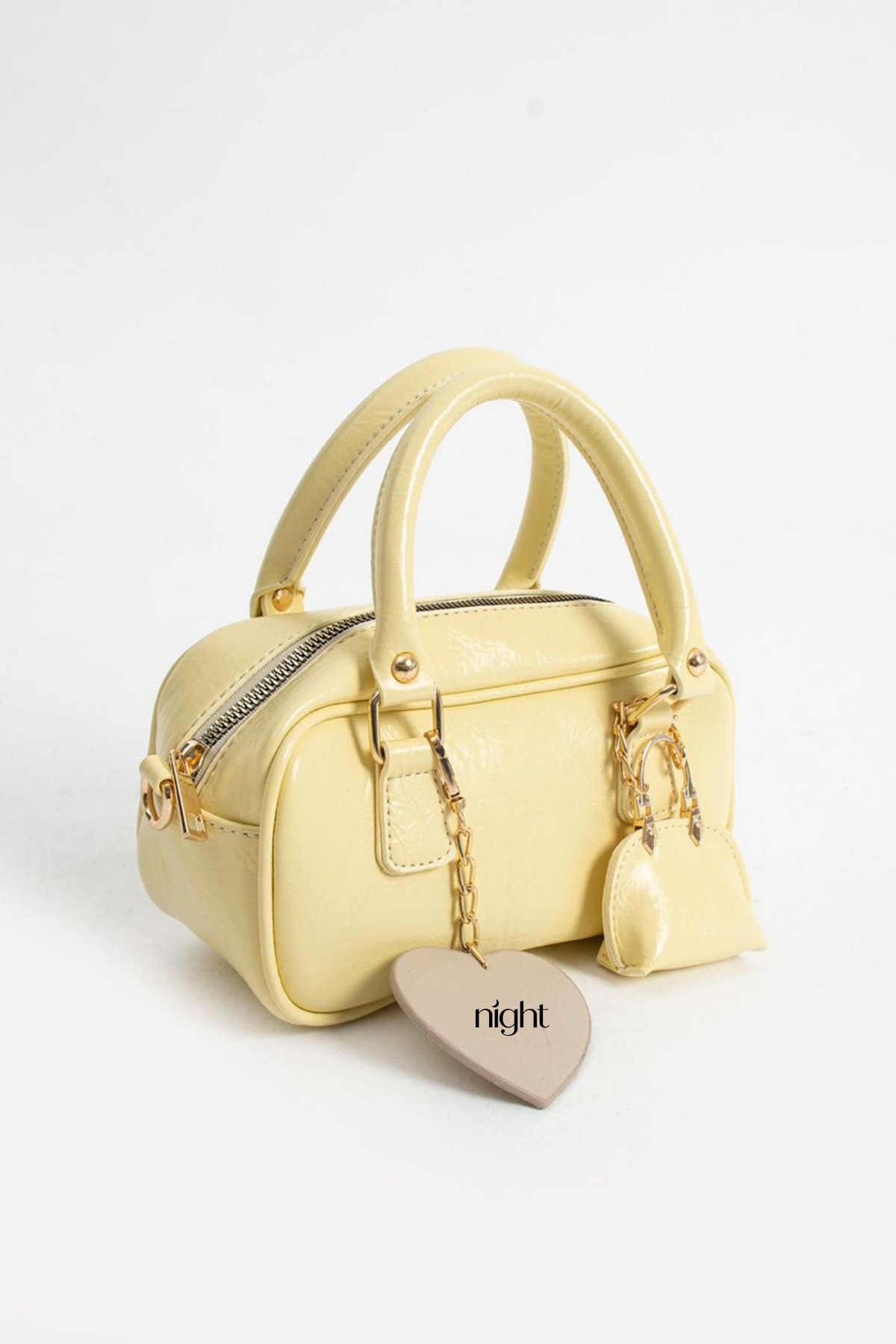 Night Bonnie Model Sarı Charm Hediyeli Kadın El Ve Omuz Çantası
