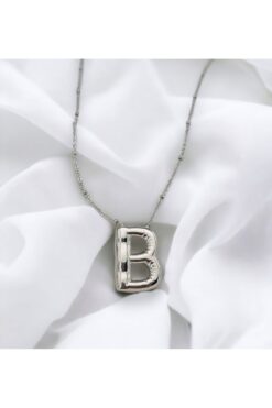 NV Jewellery Silver Balon B Harf Kolye 316 L Çelik