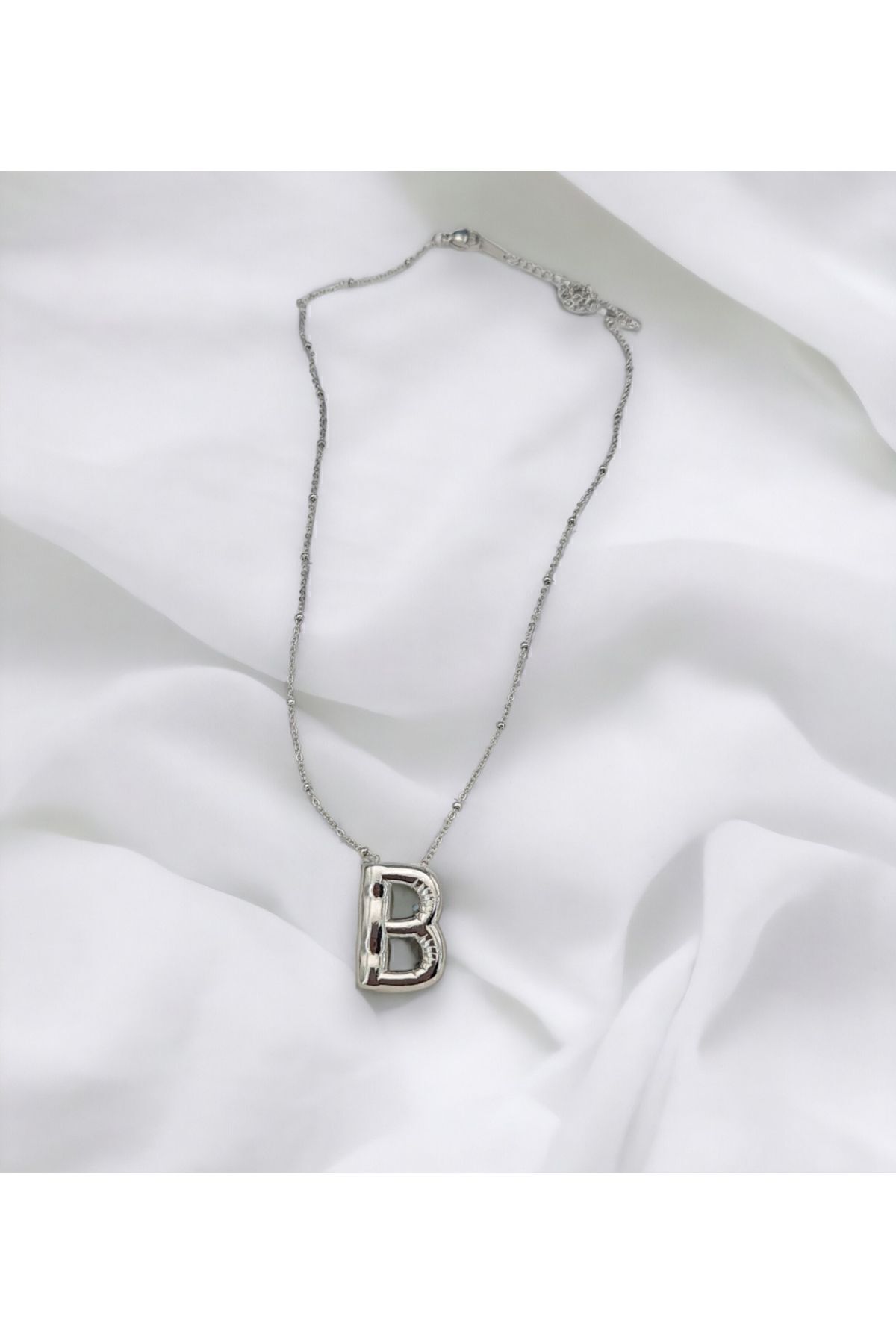NV Jewellery Silver Balon B Harf Kolye 316 L Çelik - Görsel 2
