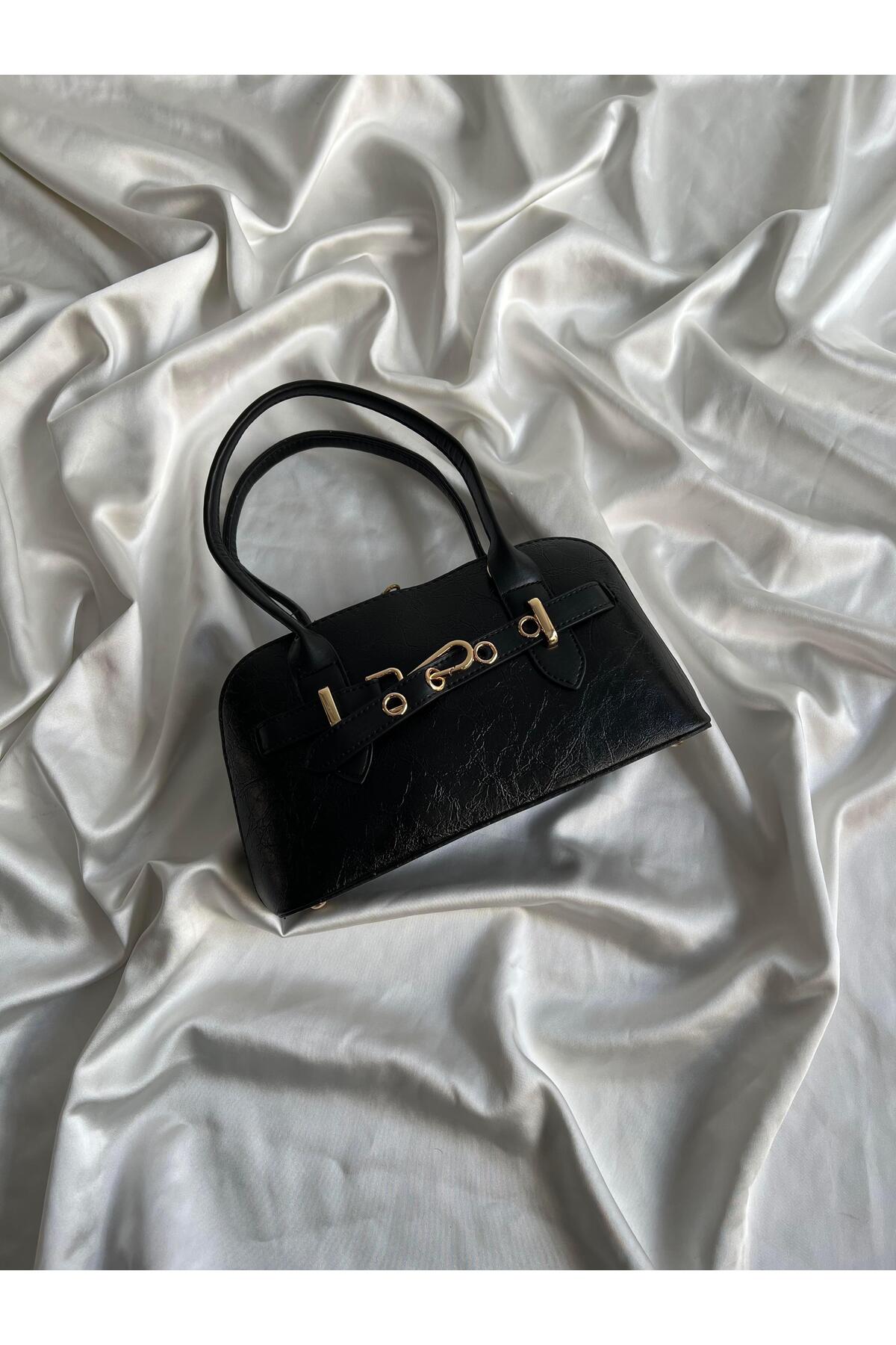 Mia Collection Carlos Model El Ve Kadın Omuz Çantası Düz Siyah