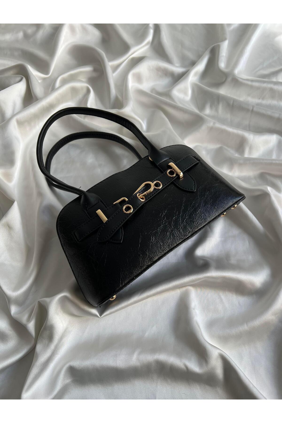 Mia Collection Carlos Model El Ve Kadın Omuz Çantası Düz Siyah - Görsel 2