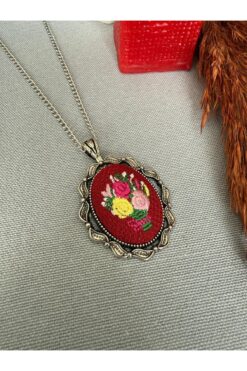 NAS fashion Kanaviçe Otantik Etamin Uzun Zincir Kolye – El Yapımı & Etnik Tasarım