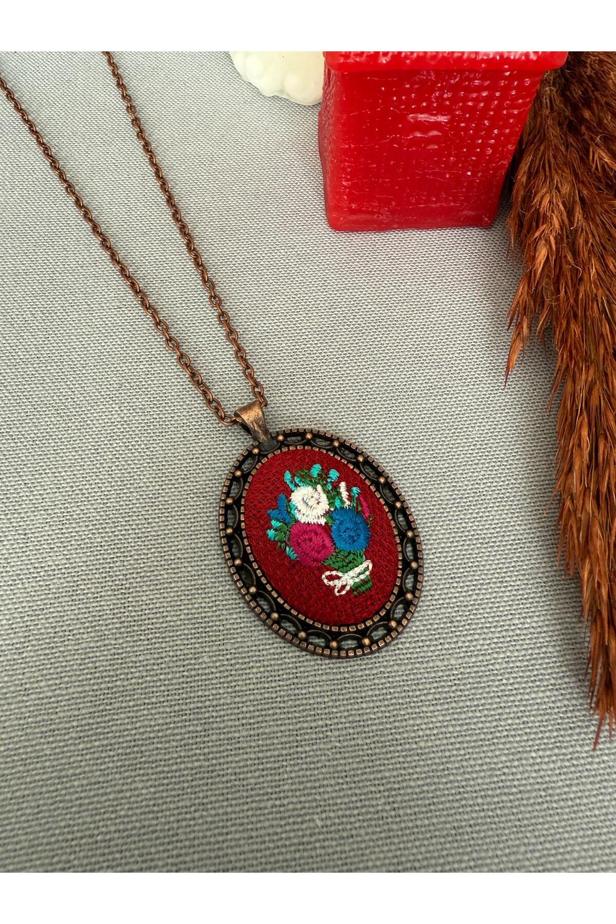 NAS fashion Kanaviçe Otantik Etamin Uzun Zincir Kolye – El Yapımı & Etnik Tasarım - Görsel 3