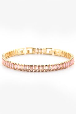 Ressia Kadın VIP Su Yolu Kararmaz 5mm Pembe Baget Bileklik