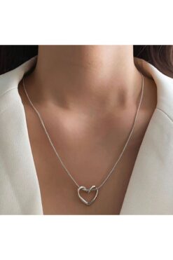 monalisatoka Kadın Gümüş Kalp Düğüm Kolye