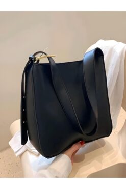 bag&more Kadın Siyah Omuz Çantası Fermuarlı Kaliteli Işçilik Ve Yumuşak Suni Deri Üniversite Çantası