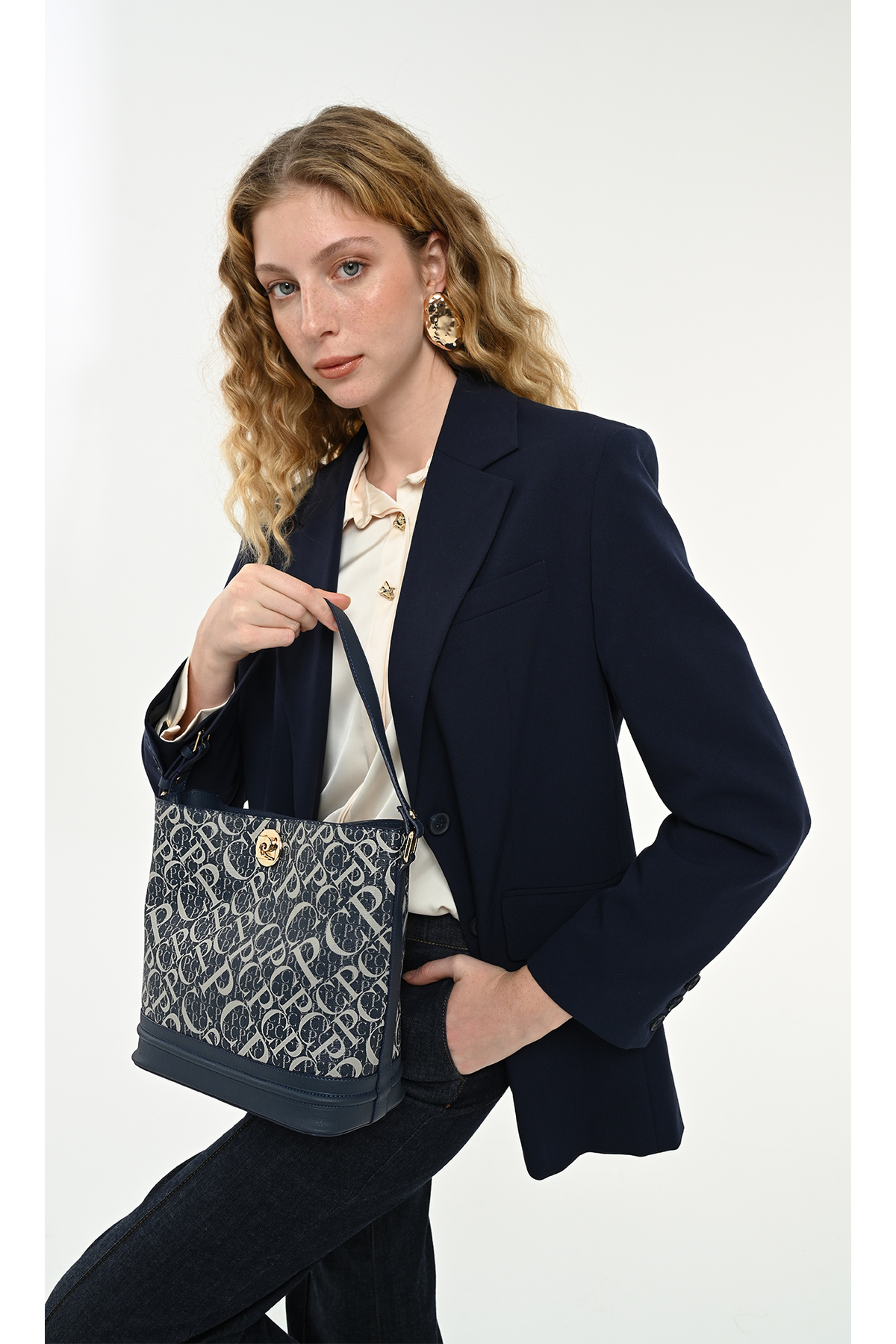 Pierre Cardin Monogram Laci Kadın Omuz Çantası 05PO25Y2511 - Görsel 2