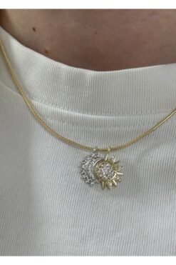 KİLİGİSTANBUL GÜNEŞ&AY KOLYE 40 CM