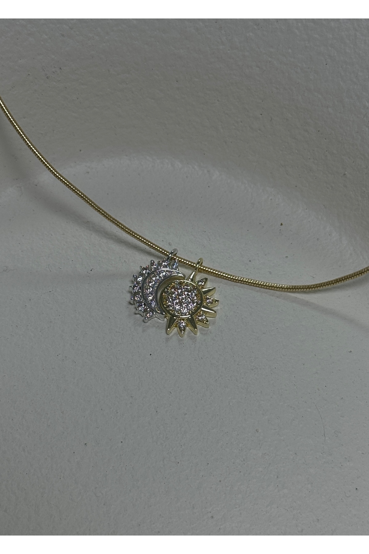 KİLİGİSTANBUL GÜNEŞ&AY KOLYE 40 CM - Görsel 2