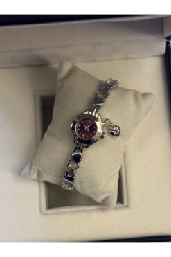 QUARTZ Bordo Renk Kadran Pinterest Saat Kalp Charmlı