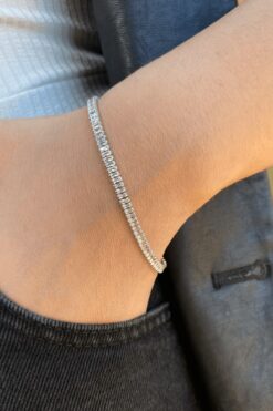 Ressia Kadın Gümüş Kaplama Zirkon Taşlı Baget Model Su Yolu Bileklik