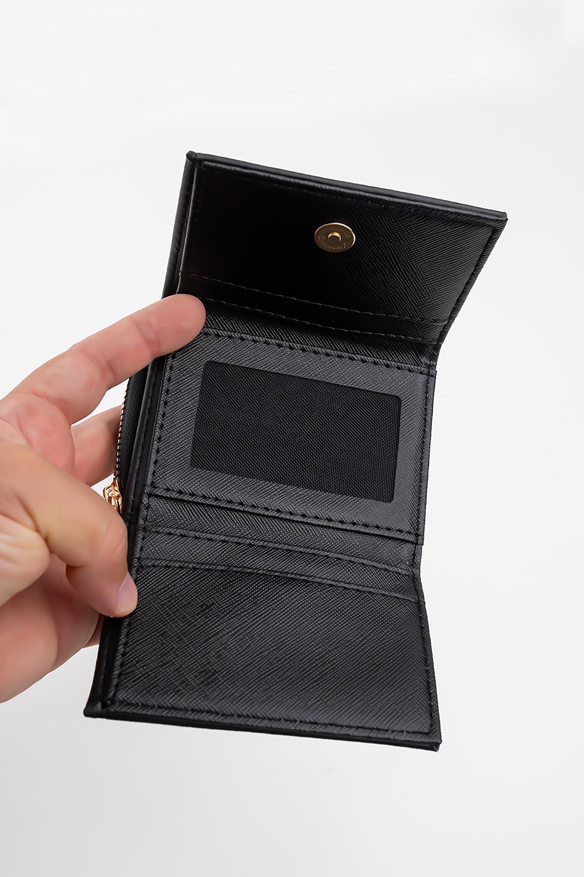 Les Crioch Kadın Omuz Çantası Buzy Saten Deri 3 Bölmeli Ayarlanabilir Siyah Cüzdan Hediyeli El Ve Omuz Çantası - Görsel 2