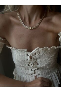 Rossetto Atelier Gold Örgü Hasır Kolye