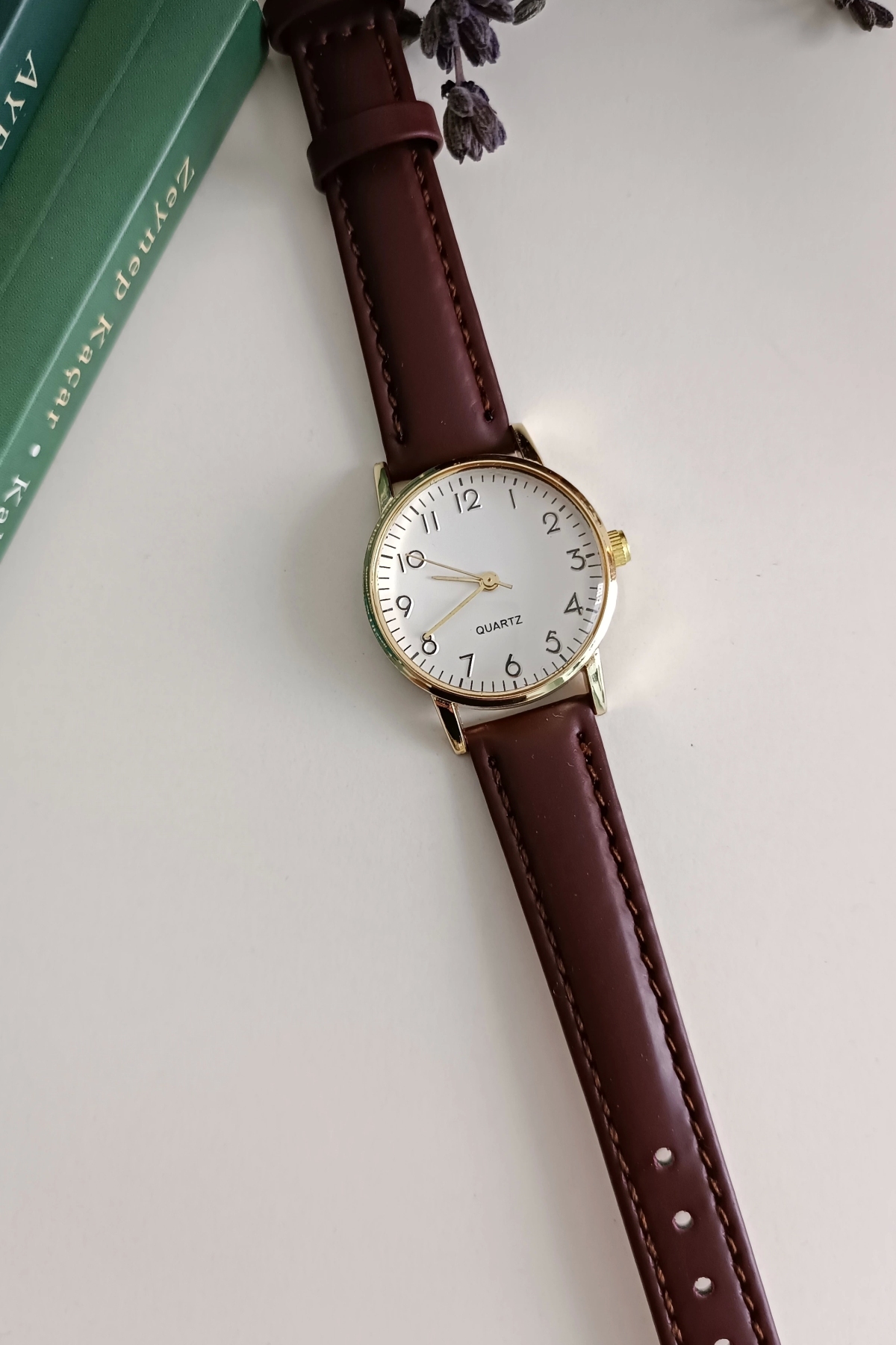 MİLABELLA Siesta Bordo Deri Kordonlu Kare Minimal Kadın Kol Saati - Görsel 3