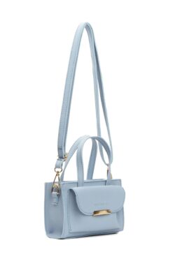 Adelina Bags Kadın Kapaklı Mini El Ve Omuz Çantası Mavi