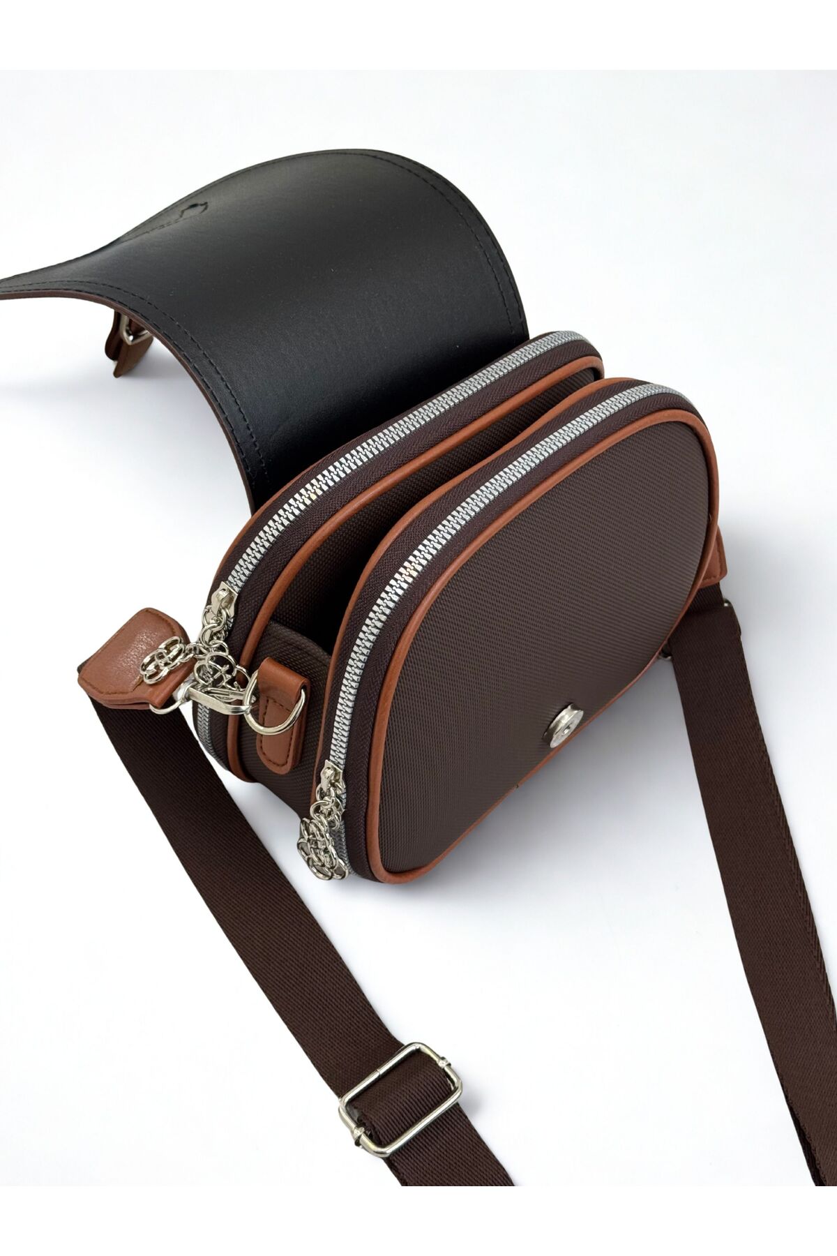 BAGLOVİS Çok Cepli Ayarlanabilir Askılı Lakos Deri Kadın Çapraz Omuz Çantası EN20 BOY16 - Görsel 3