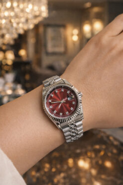 LOOQ Çelik Kordon Takvimli Kadın Kol Saati