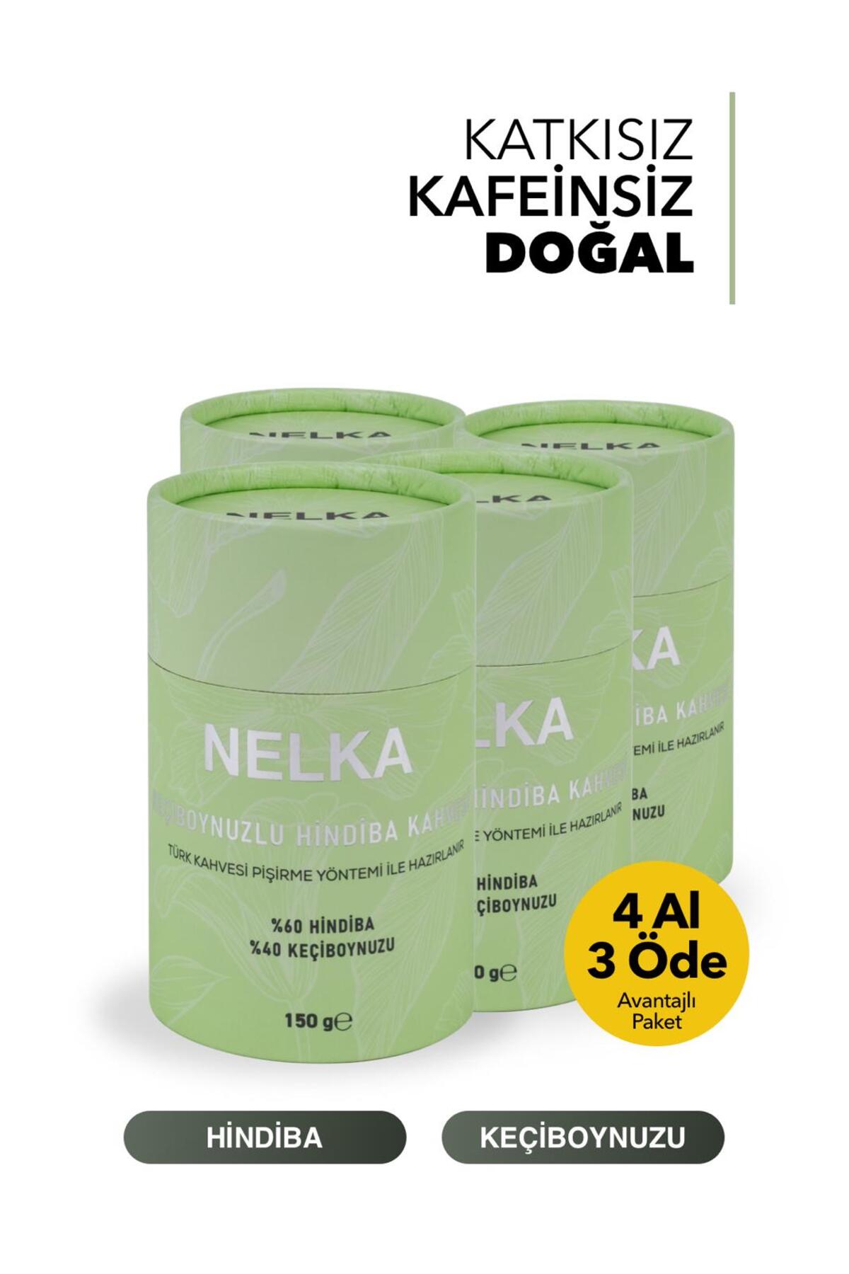 NELKA Keçiboynuzlu Hindiba Kahvesi - 150 g x 4 (4 al 3 öde)