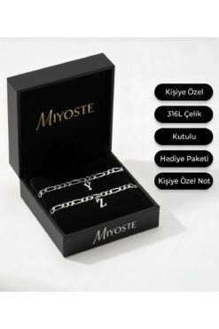 Miyoste (HARF BELİRTİNİZ) Kararmaz Çelik Kalın Zincir Harfli Kadın/erkek Bileklik Sevgili/çift Bileklik