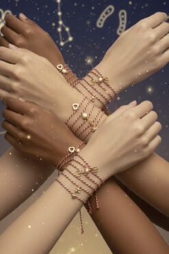 Emsay Store 6 Adet Marteniçka İp Bileklik-Kalp-Ayıcık-Çilek-Yıldız- Deniz-Halka Figürlü Dilek - Şans Bilekliği