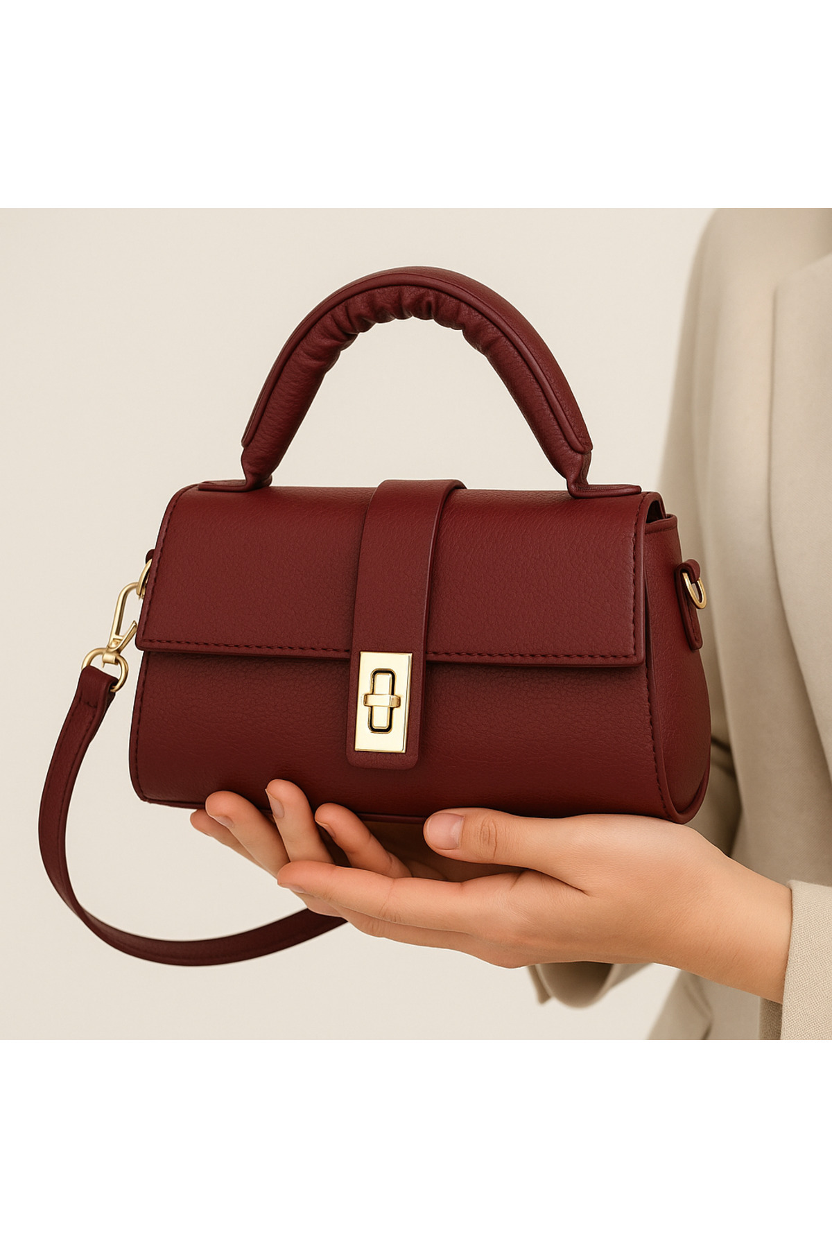 bag&more KADIN SİYAH OMUZ ÇANTASI EL ÇANTASI YAVRULU ÇANTA