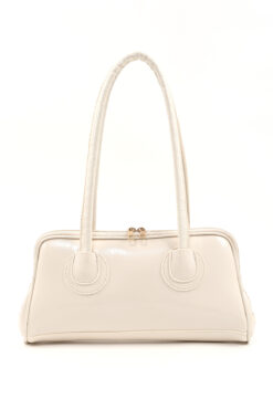 SHAKA Krem Shk227 Kırışık Dokulu,Suni Deri, Fermuarlı ,Tek Bölmeli ,Askılı El, Kol Ve Omuz Çantası