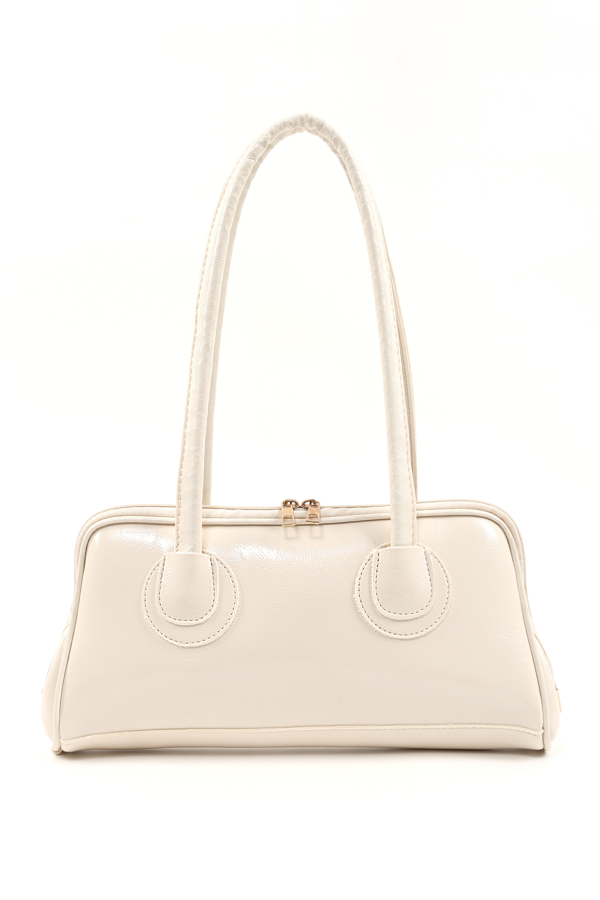 SHAKA Krem Shk227 Kırışık Dokulu,Suni Deri, Fermuarlı ,Tek Bölmeli ,Askılı El, Kol Ve Omuz Çantası