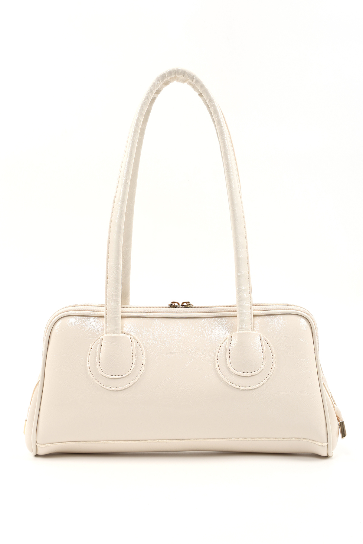 SHAKA Krem Shk227 Kırışık Dokulu,Suni Deri, Fermuarlı ,Tek Bölmeli ,Askılı El, Kol Ve Omuz Çantası - Görsel 3