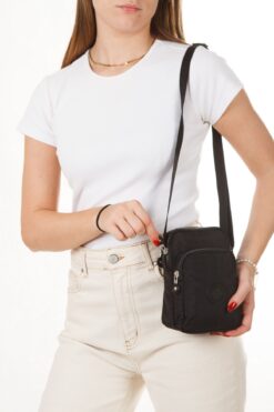 Eliza Kadın Telefon Bölmeli Çapraz El ve Omuz Çantası – Siyah