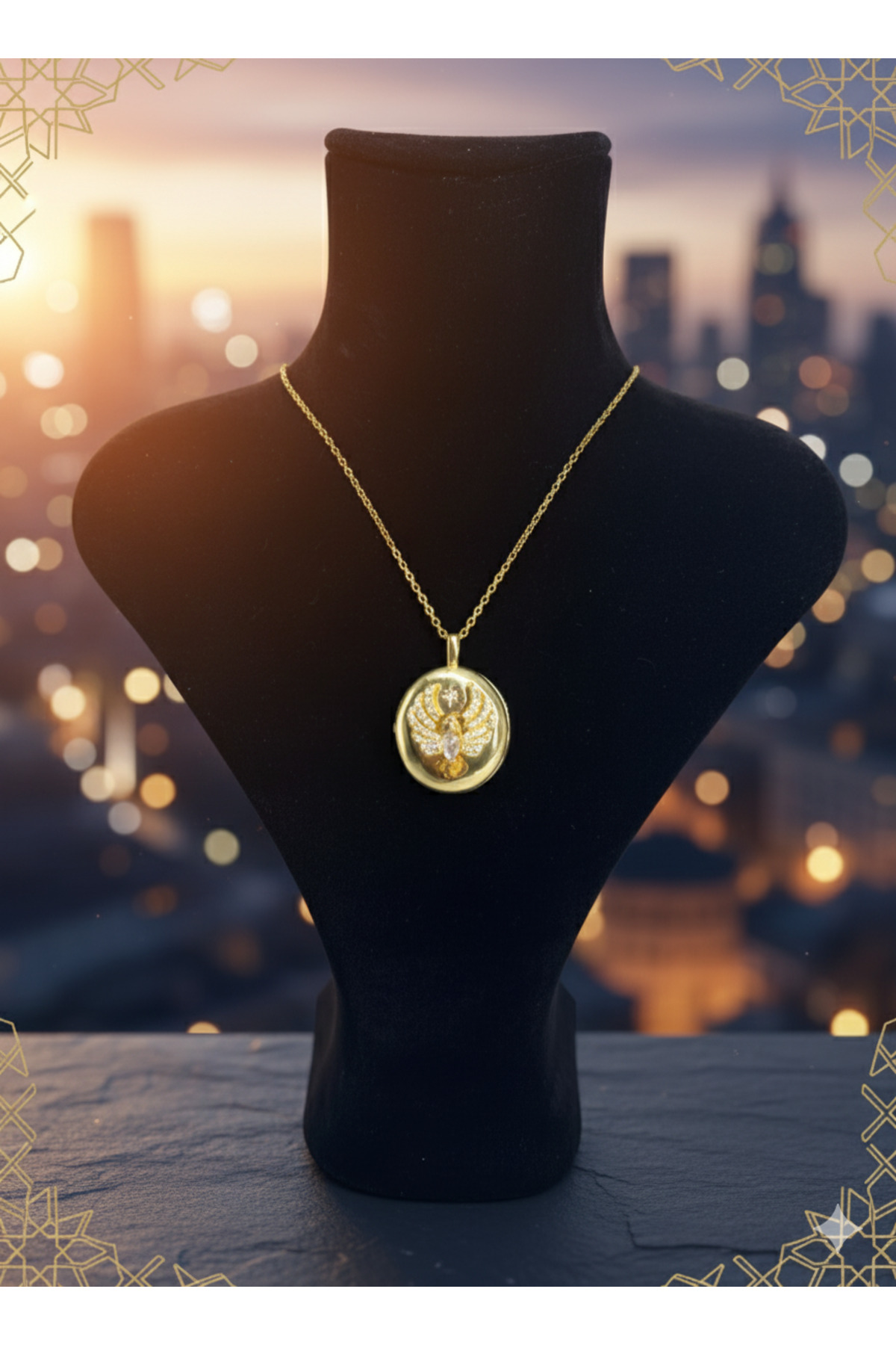 BANEDETTA Uzak Şehir Çelik Alya Kolye Anka Kuşu Açılabilir Zirkon Taşlı Paslanmaz Çelik Kolye