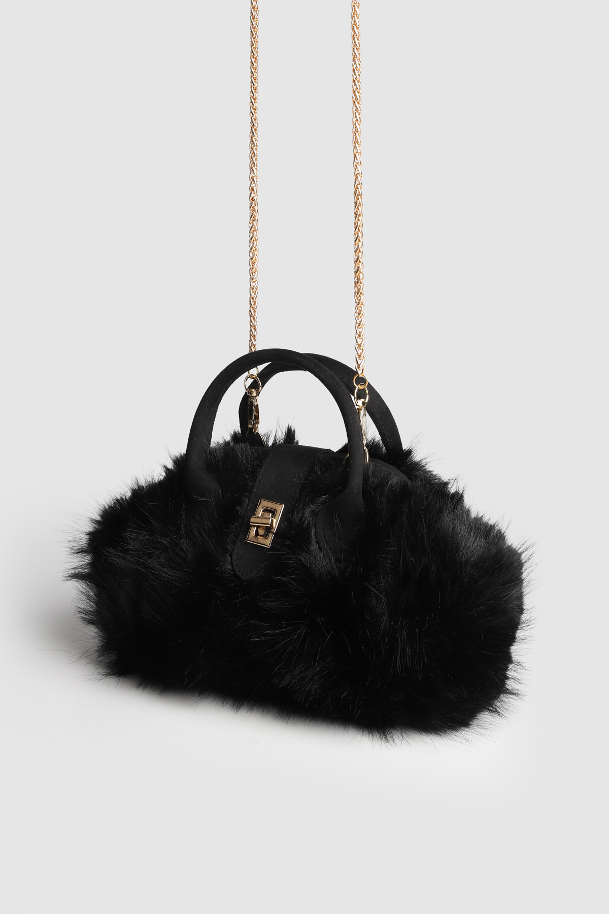 La La'Graccio Paris La'Graccio Paris Kadın Marina Hasır-Peluş Askılı Çanta - Görsel 3