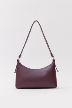 Shanta Bordo D05 Fermuarlı Suni Deri Günlük Kadın El ve Omuz Baget Çantası U:15 E:24 G:9