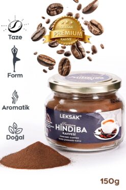 LEKSAK Hindiba Kahvesi 150gr. Premium Taze Öğütülmüş Doğal Cam Kavanoz'da 60 Kullanım 1 Ay Form & Keyif