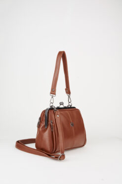 Vivaq Kadın Taba Kelebek 4 Bölmeli Astarlı Burslu Ve Fermuar Kapama El Kol Ve Omuz Çantası