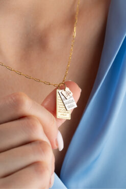 Nereze 925 Ayar Gümüş Ataç Zincir Model Ayetel kürsi-Nazar Duası -Allah Lafzı Kolye