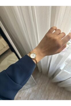 MERW Vanetta Model Gold Beyaz Renk Vintage Seri Metal Kordon Kadın Kol Saati