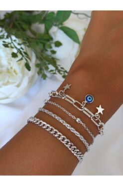DENİZDENAL Silver Star Bileklik 4lü Set