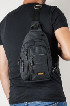 SEVENTEEN Kanvas Çapraz Sırt Ve Omuz Çantası Siyah 3473