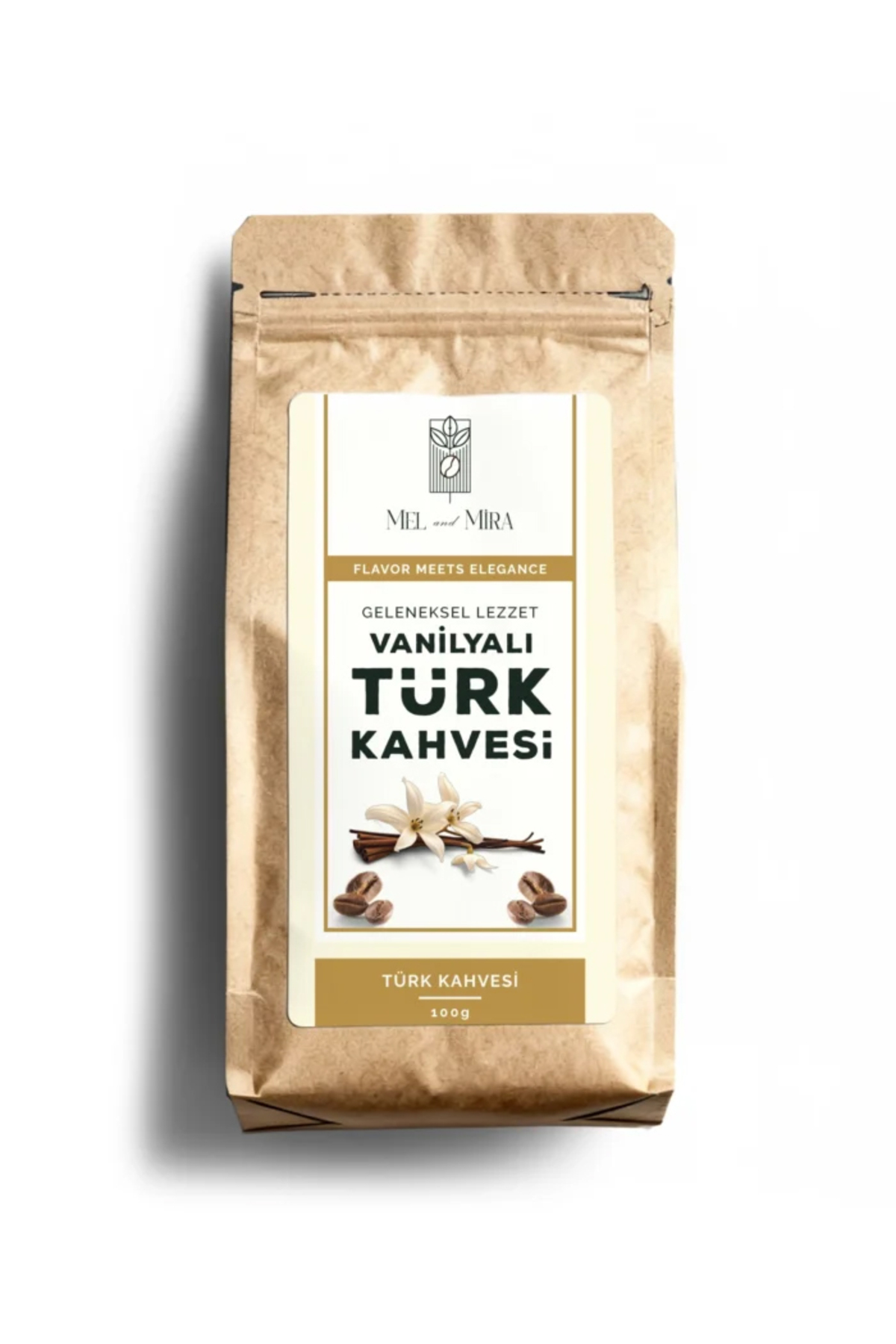 Mel and Mira Vanilla Turkish Coffee 200g, Vanilya Aromalı Türk Kahvesi