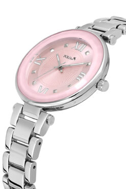 Polo Air Kristal Cam Kadın Kol Saati Gümüş Pembe Renk PL-1569B2x