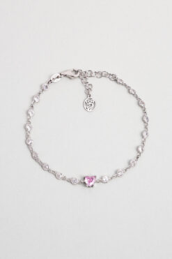 So CHIC... Aşk Yolu 18 Ayar Beyaz Altın Kaplama 19 Cm Gümüş Bileklik