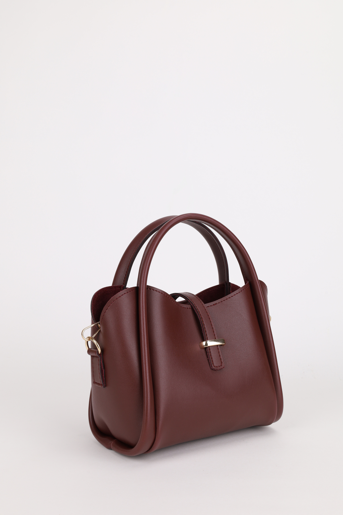 NOTHING Kadın Gold Aksesuar Detaylı Üç Bölmeli Tasarım Çıkarılabilir Makyaj Çantalı El Ve Omuz Çantası Roma - Görsel 2