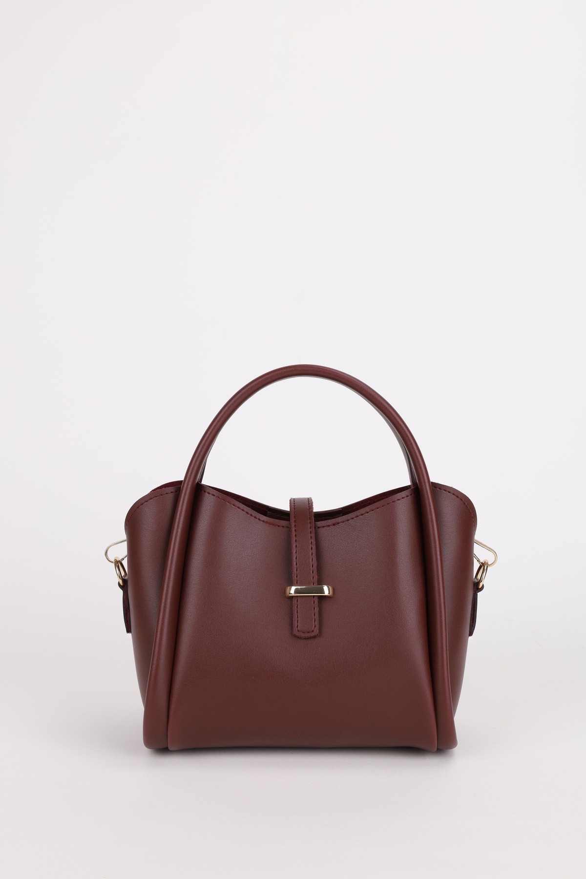 NOTHING Kadın Gold Aksesuar Detaylı Üç Bölmeli Tasarım Çıkarılabilir Makyaj Çantalı El Ve Omuz Çantası Roma - Görsel 3