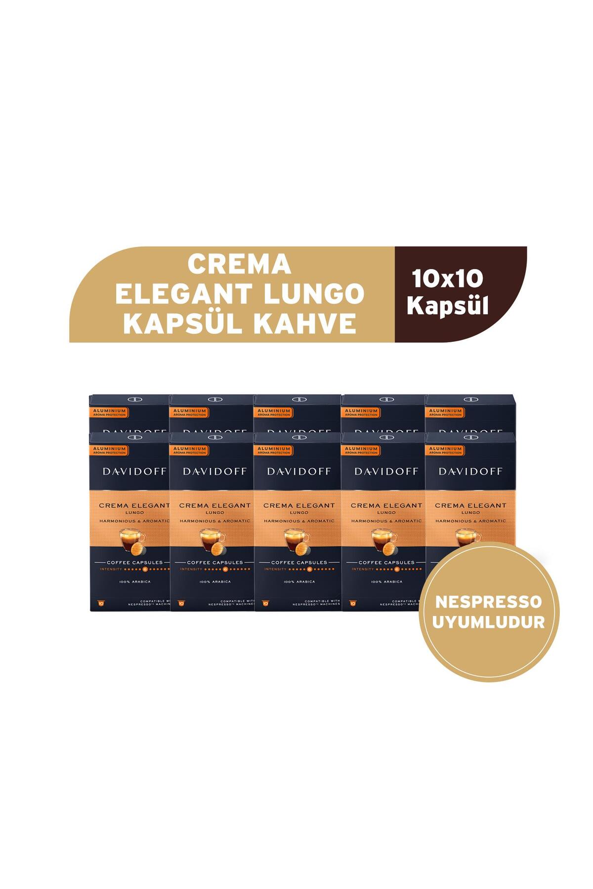 Davidoff Crema Elegant Lungo Kapsül Kahve 10x10 Adet - Nespesso Uyumludur