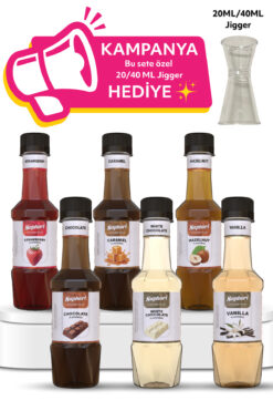 Saphori 6’lı Aromalı Kokteyl Şurubu Kahve Şurubu Seti 6 x 250 ML- 1500 ML